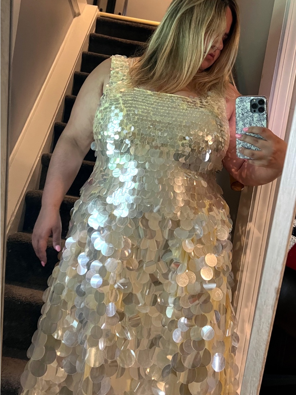 ASOS Curve Gold Sequin Maxi Dress - Picture 3 of 3